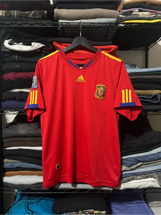 adidas Other - adidas Red Spain National Team Soccer Jersey with Yellow Accents